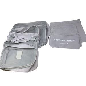 Unbranded Set of 12 Packing Cubes + Laundry Pouches For Travel Gray